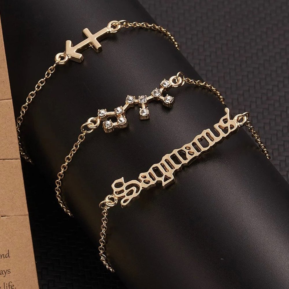 🆕Sagittarius 3-Piece Dainty Layer Chain Bracelets